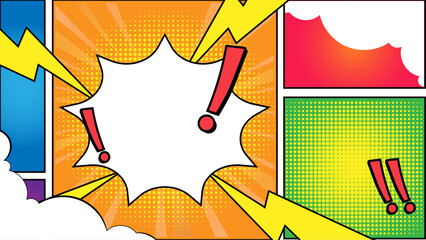 Poster - Funny Colorful Comic Style Background Design