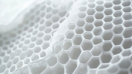 Poster - Abstract close-up of a white honeycomb-like structure, textured surface.