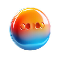 Aufkleber - Abstract Sphere with Orange Red Blue Gradient Three Circles Glossy Texture on transparent background