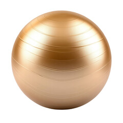Poster - Golden Exercise Ball Photo Fitness Sphere with Lines Yoga Ball Isolated on transparent background