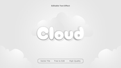 Poster - Cloud Text Effects Vector Design with Orange Background