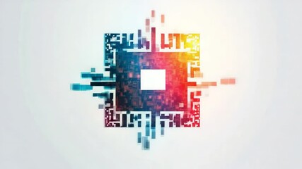 Poster - Technological Nexus: A vibrant abstract depiction of a digital square, representing the interconnectedness and complexity of technology, with dynamic lines and gradients conveying innovation.