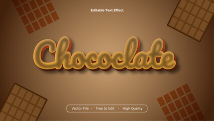 Poster - Chocolate Text Effects Vector Design with Brown Background