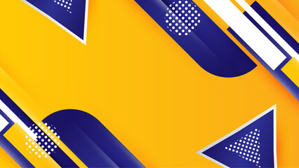 Poster - Geometric Shape Blue and Yellow Background