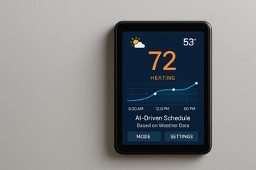 Aufkleber - Smart Thermostat Display with AI Scheduling and Real-Time Weather Data Visualization