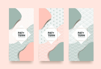vector set packaging templates japanese of luxury or premium products.
