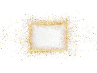 Fototapete - Soft gold color Paint Splatter Border, Colorful splashed Powder Explosion concept border frame, Empty border frame with paint splash surrounding randomly on the border.
