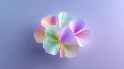 Fototapete - Colorful 3D Paper Flower Sculptures on Purple Background