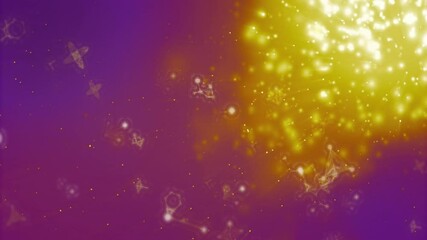 Poster - Deep purple field starting glowing node clusters emerging golden cloud growing, drifting, balancing