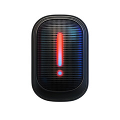 Poster - Glowing Exclamation Mark Tech Alert Danger Sign Error Warning Problem on transparent background