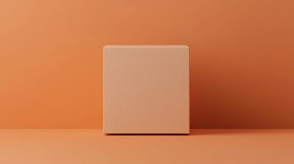 Wall Mural - a light peach-colored box sits on a matching peach background.