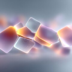 Poster - Glowing Translucent Polygons Abstract 3D Render