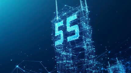 Poster - Abstract 5G network tower design.