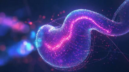 Poster - Intestine Anatomy: An intricate visualization of the human intestine, rendered in a vibrant display of digital art, illuminates the complexities of the human body.