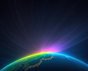 earth's sunrise over asia