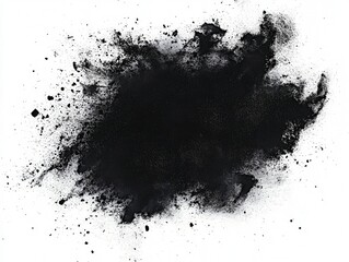 Poster - Abstract Black Ink Splash on White Background for Artistic Uses