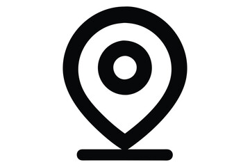 Fototapete - Simple black and white location pin icon isolated on white background for design elements