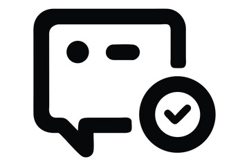 Fototapete - Verified message icon vector illustration for online communication and chat application
