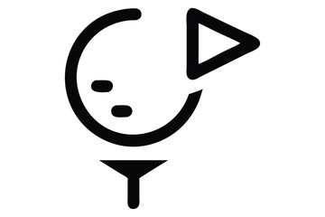 Poster - Golf symbol with ball and flag representing sport game and activity illustration