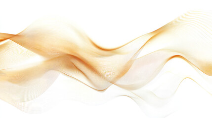 Poster - Vector gold on white line wave abstract pattern, elegant luxury design background, flow curve dynamic banner 