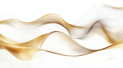 Poster - Vector gold on white line wave abstract pattern, elegant luxury design background, flow curve dynamic banner 
