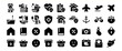 © pixelVista - A diverse set of 48 solid black icons depicting various concepts and objects.