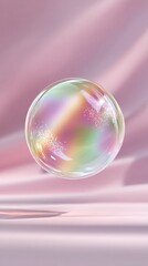 Poster - Holographic Bubble on Pink Background