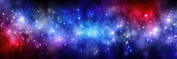 Wall Mural - Colorful cosmic nebula cloud with sparkling stars in the dark space