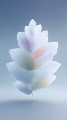 Leinwandbilder - Layered Paper Leaf Outline in Pastel Colors