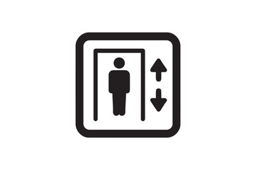 Elevator Shaft silhouette vector with white background