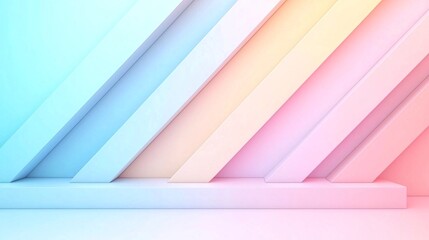 Poster - Layered Pastel Triangles Abstract Background