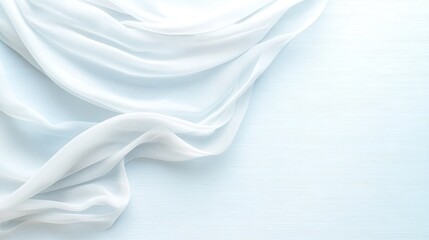 Poster - Layered White Silk Fabric Background: Subtle Ivory Texture