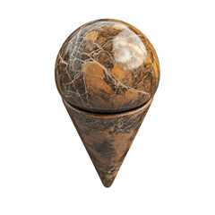 Poster - Marble Swirl Abstract Sculpture Art Object Earth Stone Cone Craft Artistic on transparent background