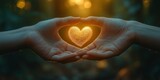 Caring hands showing love mockup compassion kindness support help empathy humanity heart care AI generated art