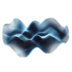 Poster - Glowing Blue Wave Abstract Flow Art Particle Mesh Gradient on Black on transparent background