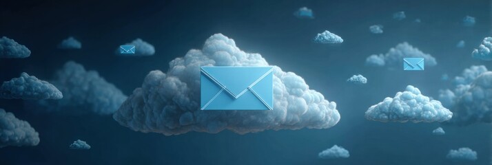 Poster - Phishing Email Surrounded by Malware Clouds With Clear Area in Cyberspace