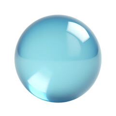 Poster - Close up of a light blue sphere view isolated on white background