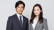 © bephoto - 日本人男女会社員の白背景ポートレート