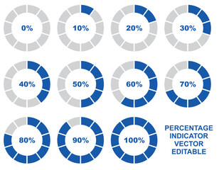 Fototapete - percentage indicator set and icon vector design editable
