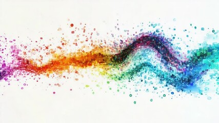 Poster - rainbow watercolor abstract: a dynamic wave of vibrant color explodes in a display of artistry. this