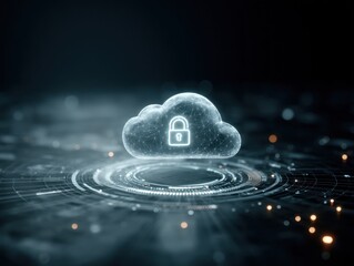 Poster - Secure cloud storage digital illustration