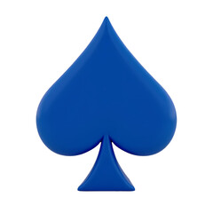 Poster - A glossy blue spade symbol isolated  isolated on transparent background