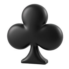 Poster - A glossy black club suit symbol isolated  isolated on transparent background