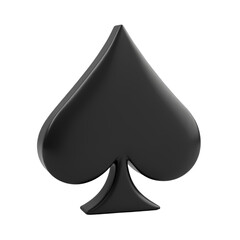 Poster - A black spade symbol isolated in dark style isolated on transparent background