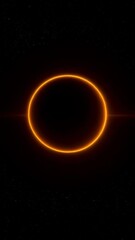 Wall Mural - Dramatic rendering of a total solar eclipse with a fiery golden corona against a backdrop of twinkling stars in deep dark space