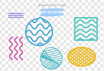 Leinwandbilder - Wave set collection. Line . abstract memphis. Vector illustration.eps 10