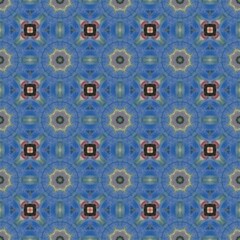seamless kaleidoscope floral pattern blue and yellow floral kaleidoscope design for fabric, wallpape