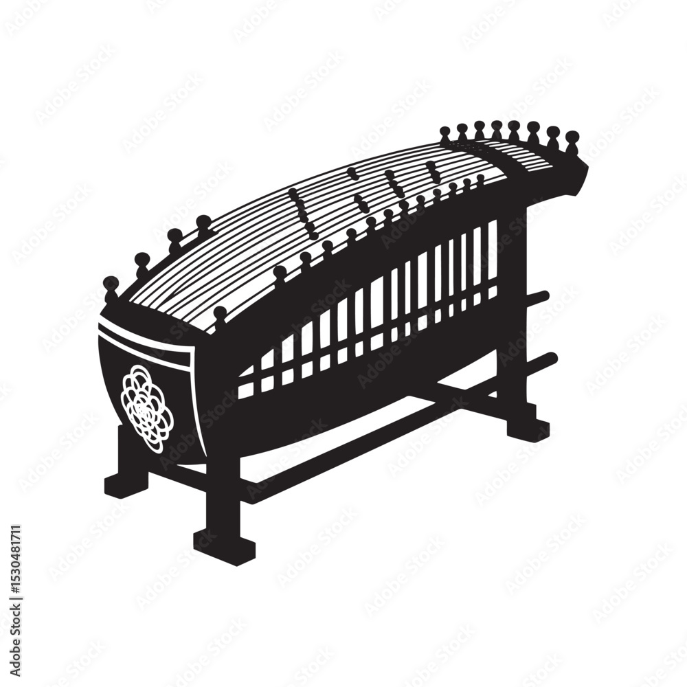 Minimalist Koto Silhouette - Koto Vector Art - Traditional Japanese ...