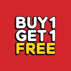 Aufkleber - Buy one get one free sale promotion graphic design