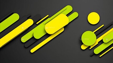 Poster - Black lime green abstract background. Geometric. Diagonal line stripe angle 3d shadow. Noise grain grunge particle. Bright neon metallic